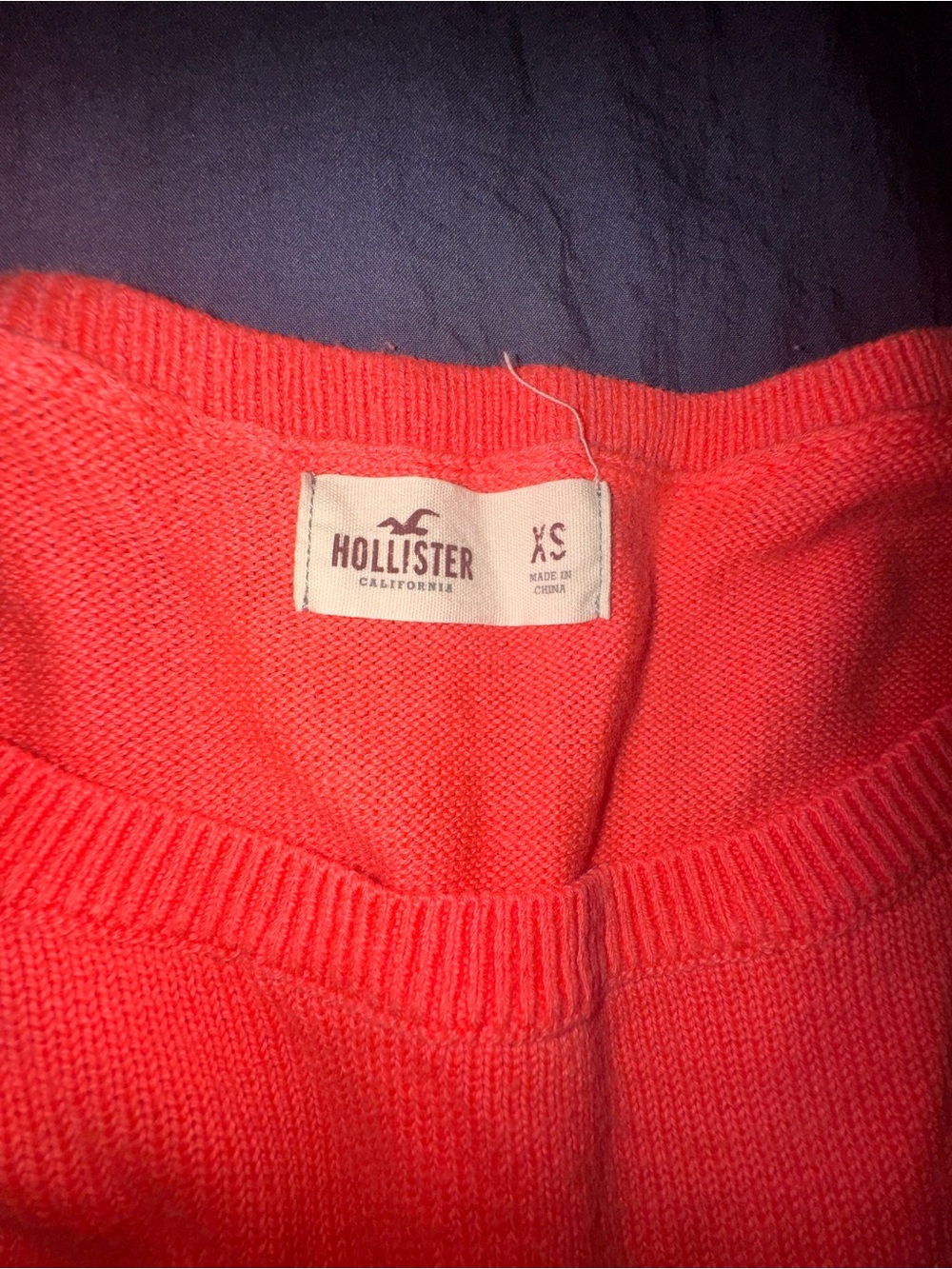 Hollister Men's Crewneck Sweater in Coral